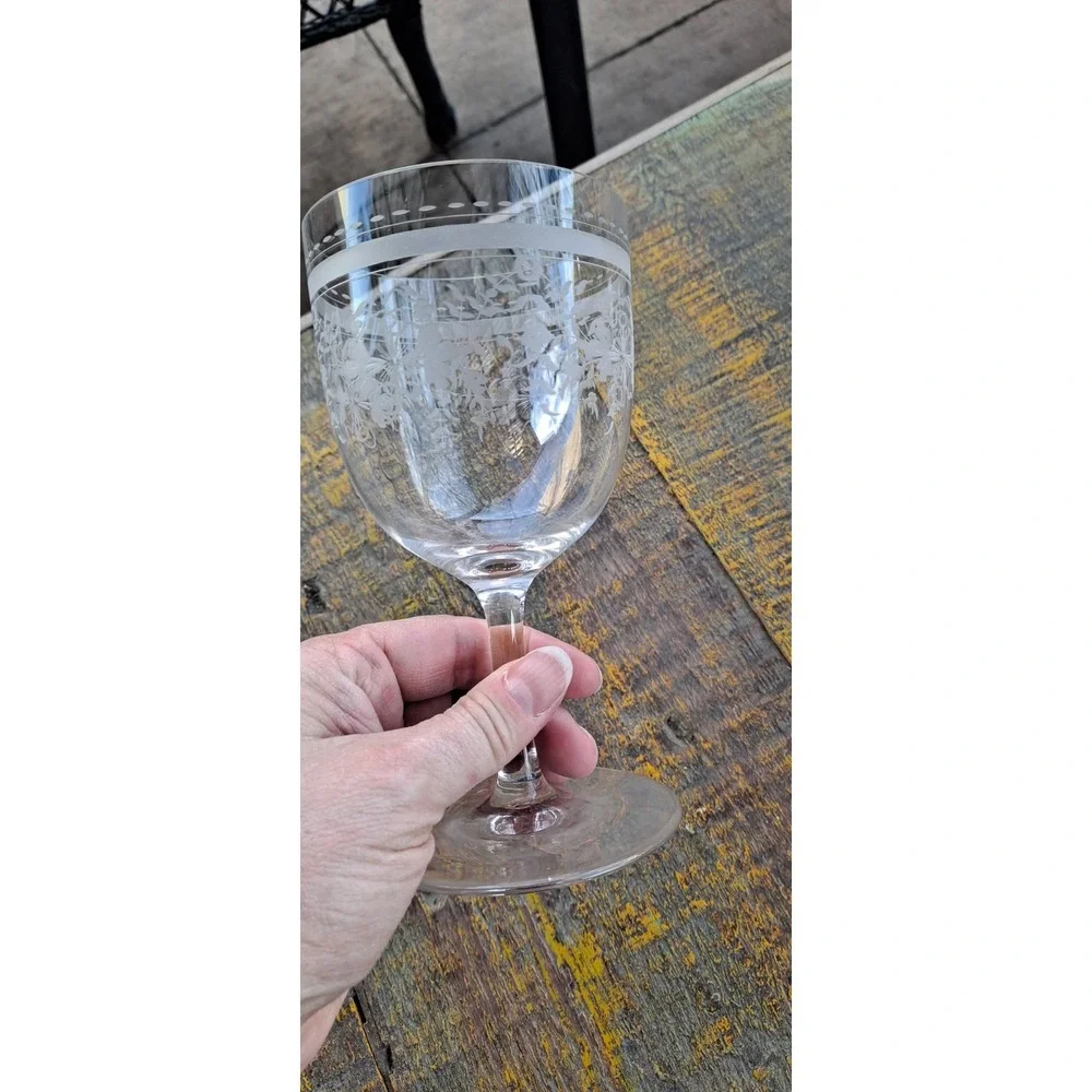 Vintage‎ Etched Water Goblet